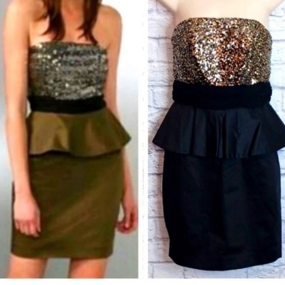 Alice & Olivia Black & Sequin ✨🖤Peplum Cocktail dress! 🥂 - Picture 2 of 13